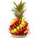 Tropical dessert. Delicious edible fruit arrangement of pineapple, strawberries and grapes!