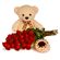 Sweet Celebration!. This excellent gift set of a cake, roses and a teddy bear will surely bring joy to a recipient!