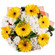 Sunny Day. This expressive arrangement in yellow and white colors combines brightness and tederness very well. This bouquet of gerberas and chrysanthemums is a perfect gift idea.. Lithuania