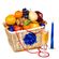 &#39;Complimentary&#39; Basket. Great holiday basket with fresh fruit, chocolate candies and sparkling wine. Malaysia
